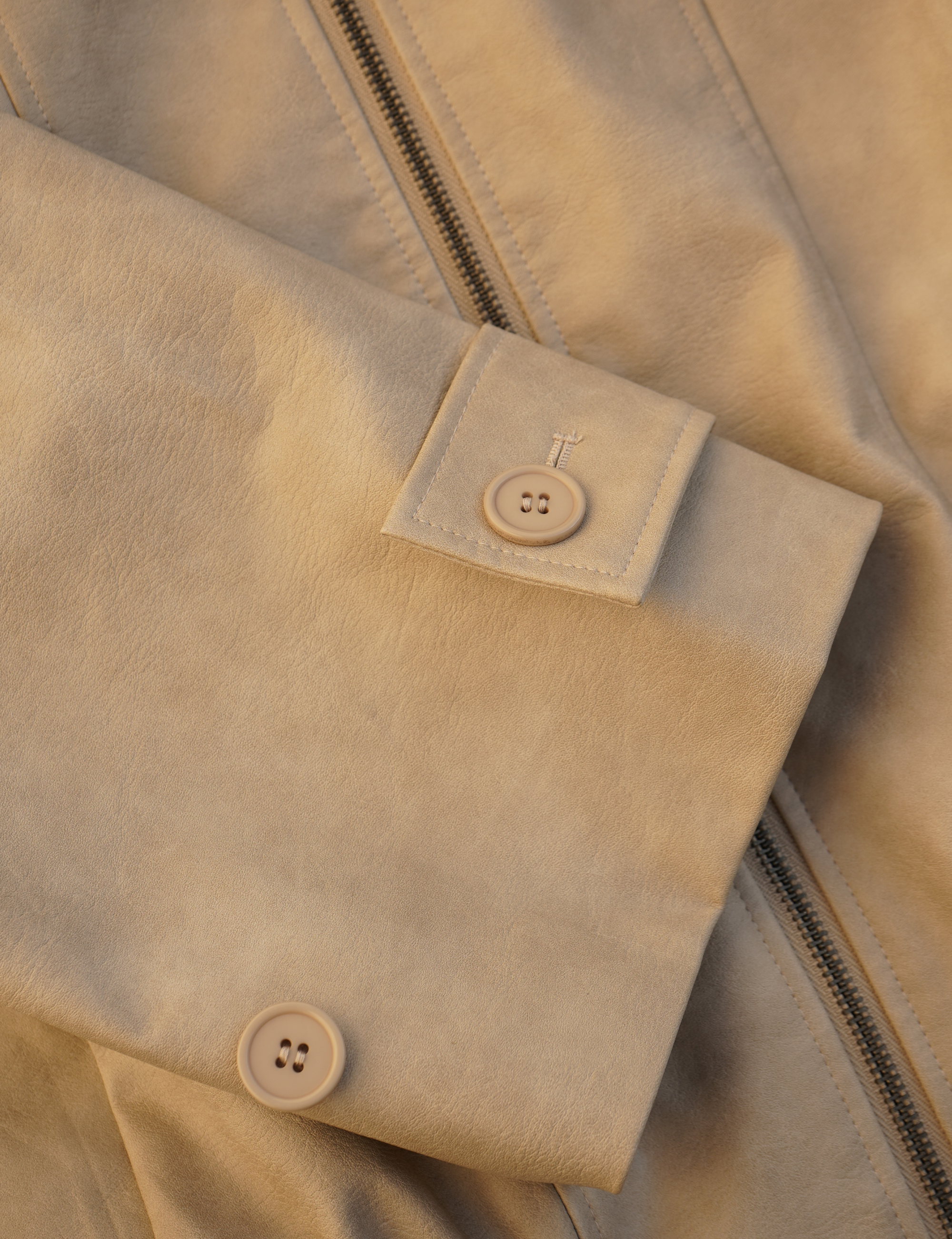 【10月中旬発送】Vegan leather city jacket / 白花(ivory)