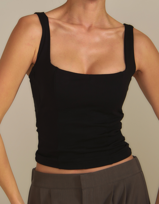 【11月上旬発送】Dreamy Corset Tanktop / 墨(black)