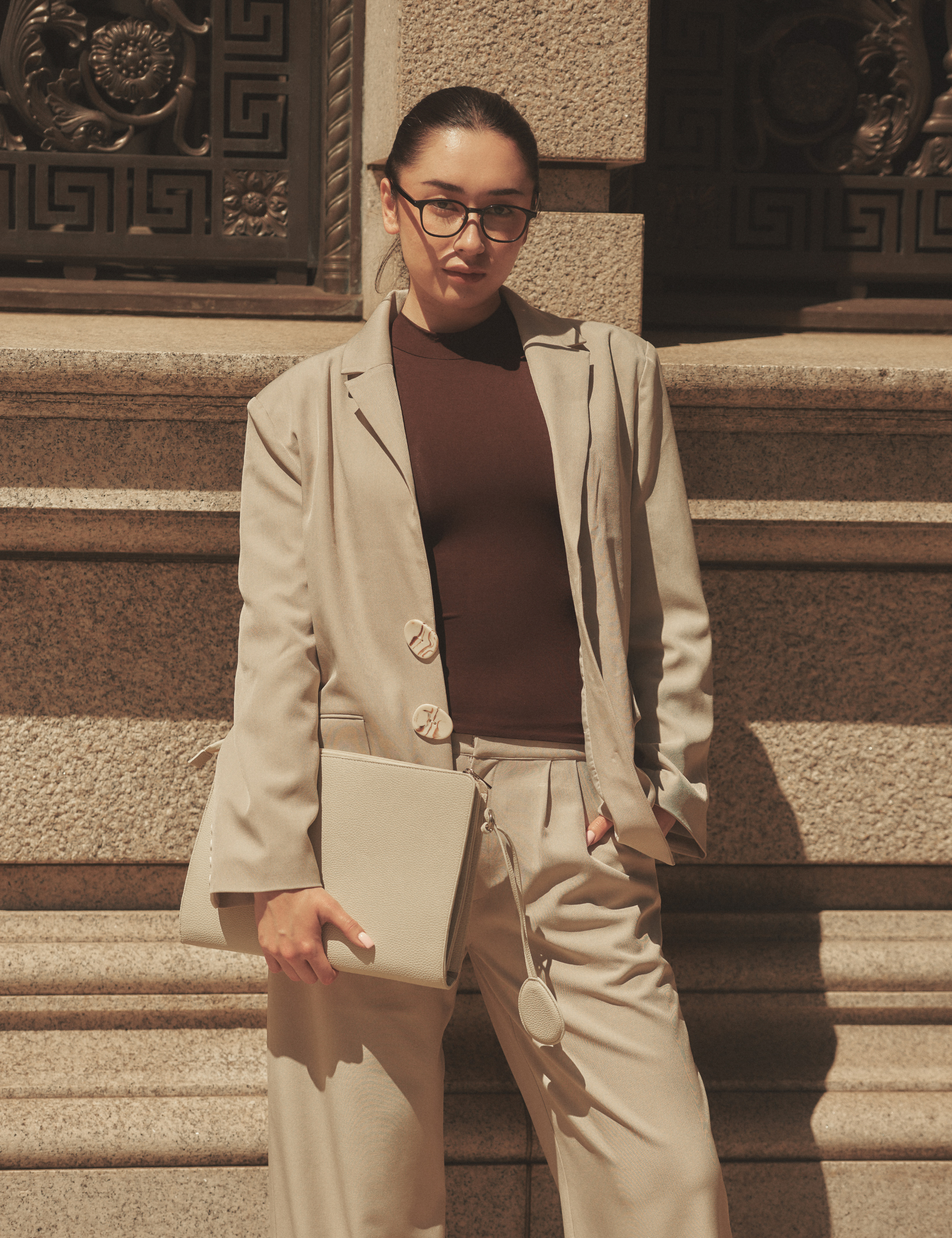 Urban Frame Stone Blazer / 亜麻(sand beige)