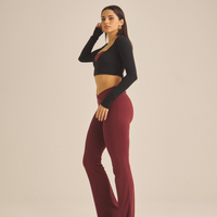 Maple Curve Flare Leggings / 葡萄茶(burgundy)