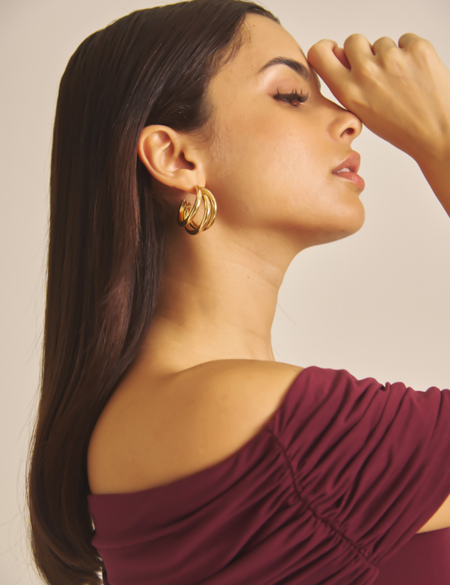 Elegant Draped Padded Top / 葡萄茶(burgundy)