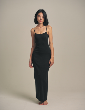 Dreamy×WABISABI style up camisole dress / 墨(black)