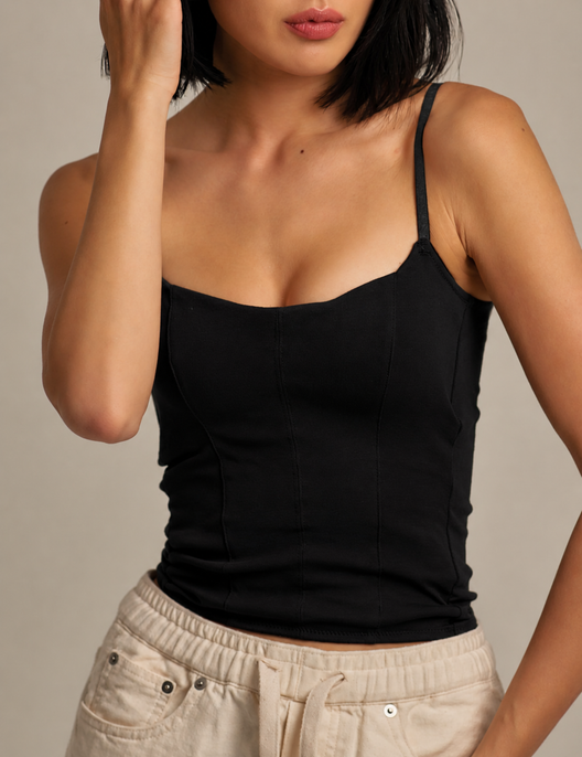 【7月末発送】Dreamy Camisole / 墨(black)