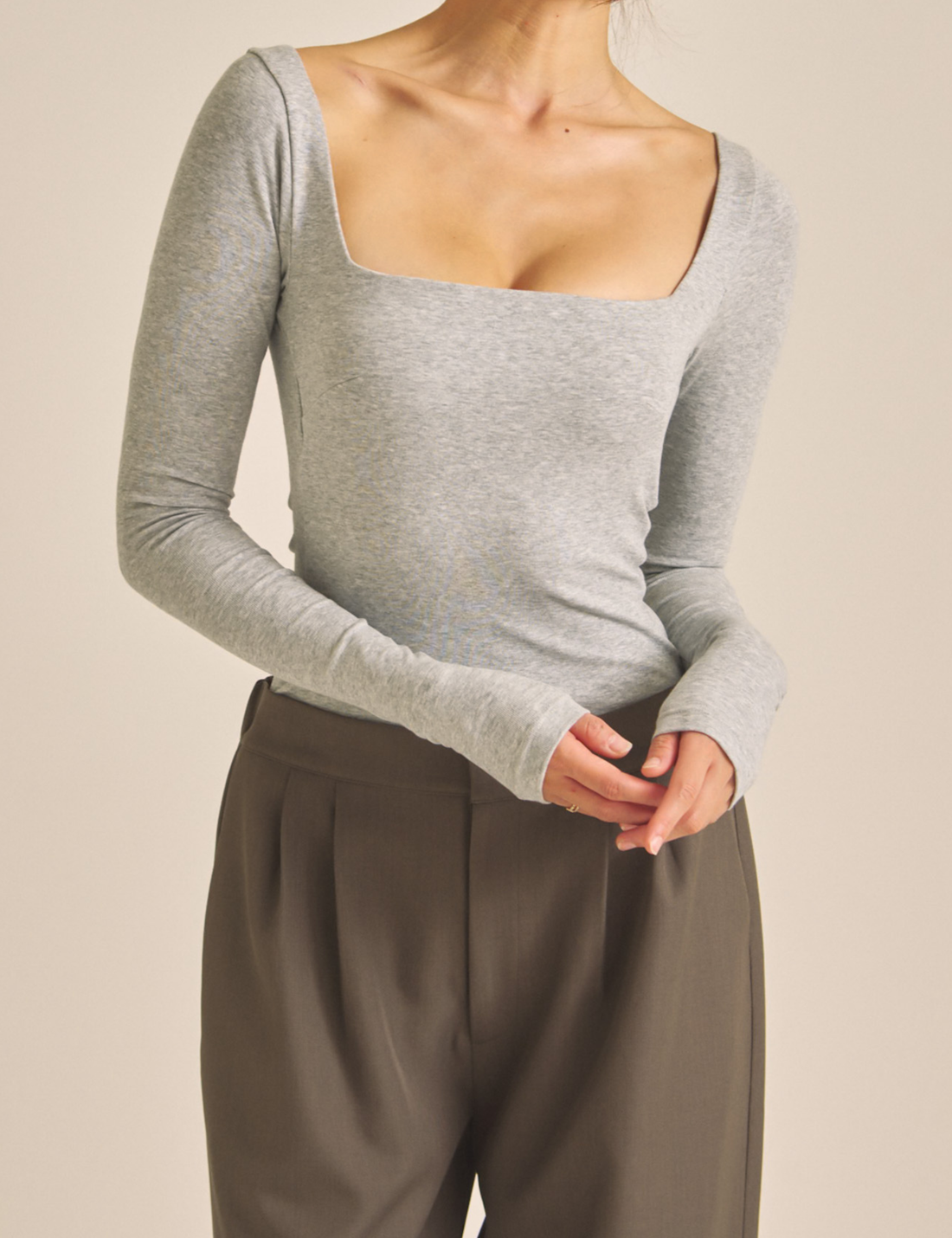 【COMING SOON】Dreamy×WABISABI long sleeve top / 石鼠(stone gray