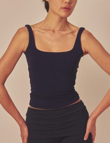 【6月末発送】AuraFit Elegant Padded Tank / 濃藍(navy)