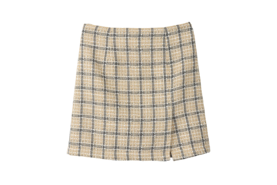 tweed slit mini skirt