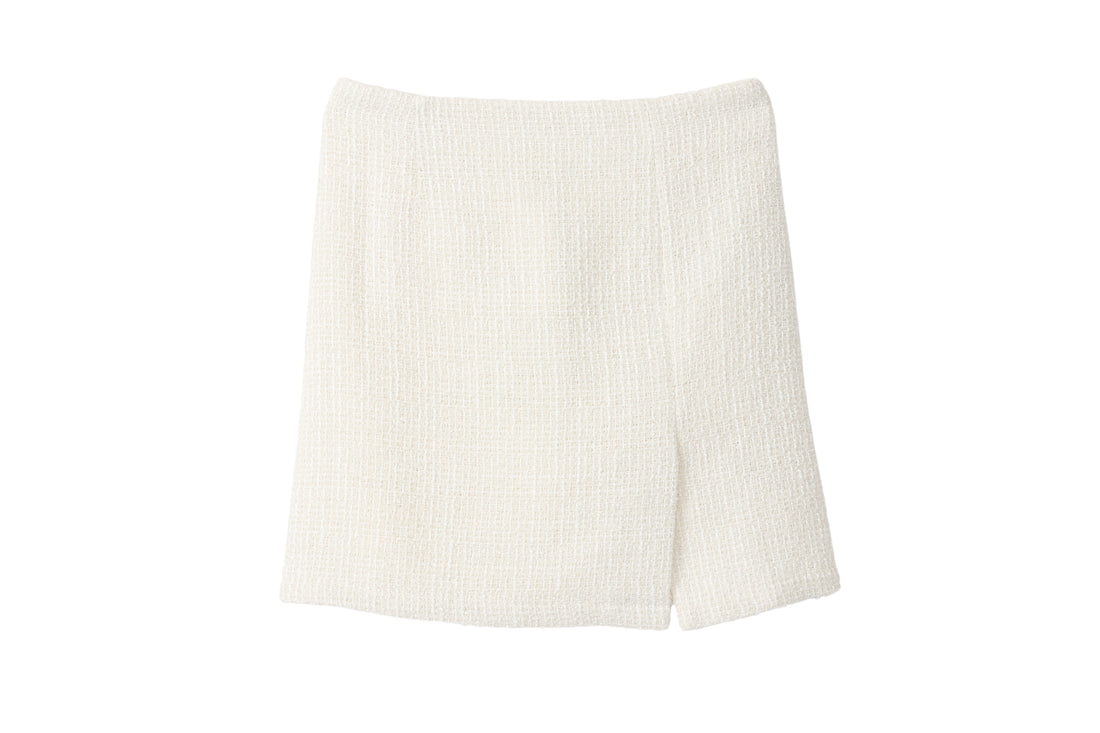 tweed slit mini skirt