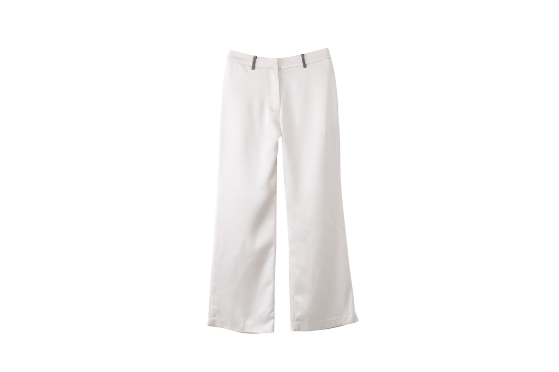 wagara tailored satin suit pants / 白花(ivory)