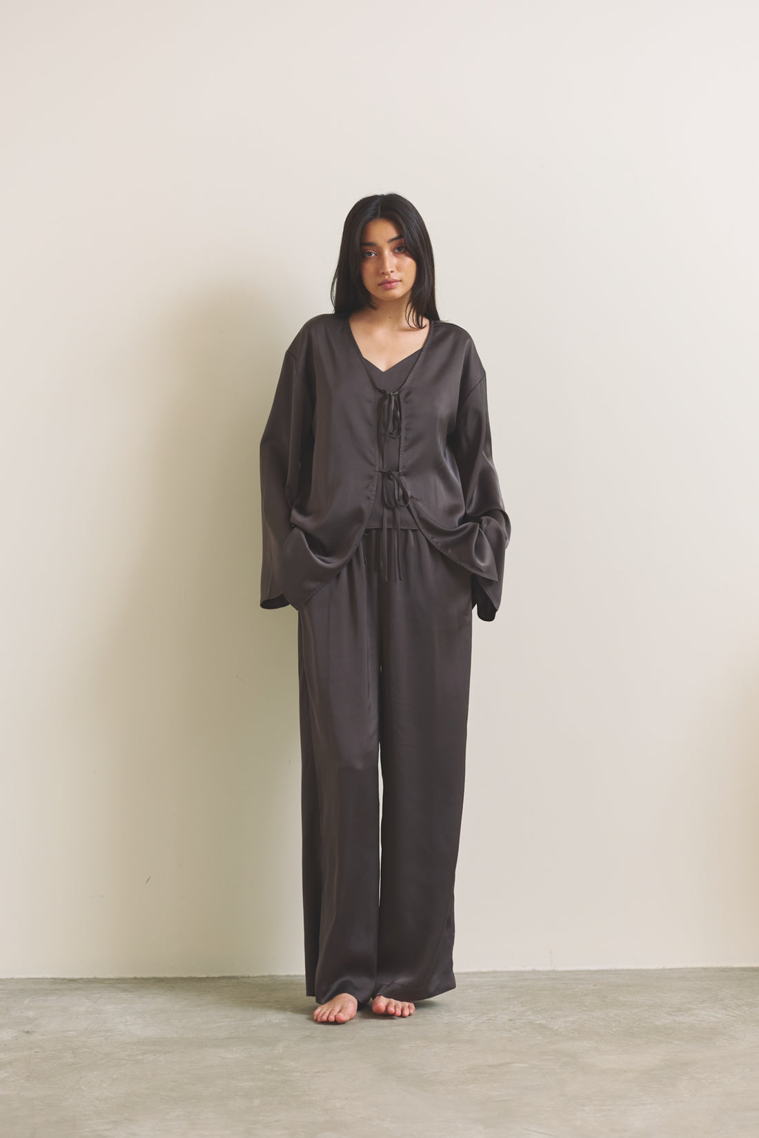 Soft Terra Satin Haori / 枯茶(brown)