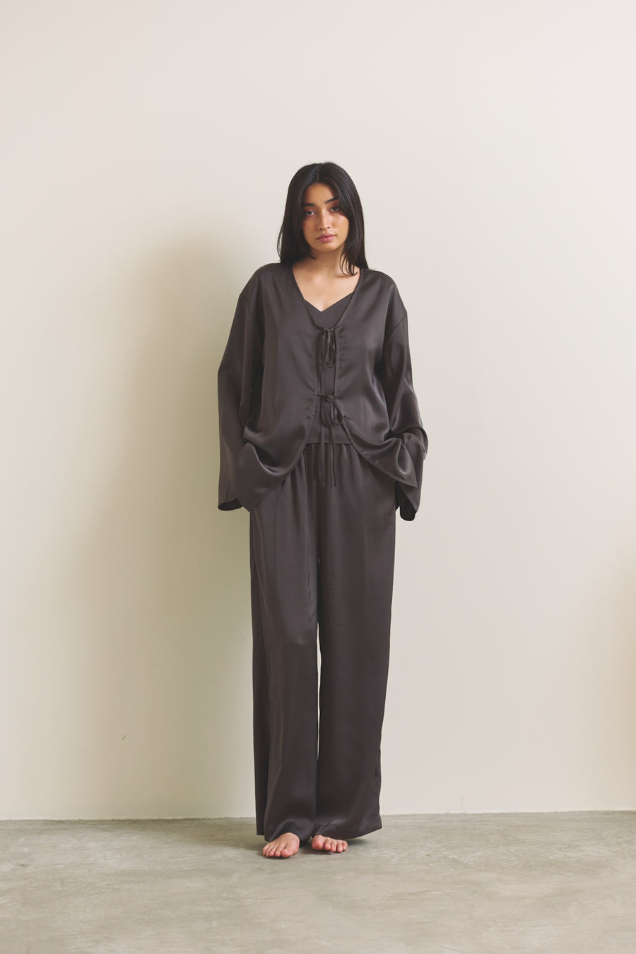 Soft Terra Satin Haori / 枯茶(brown)