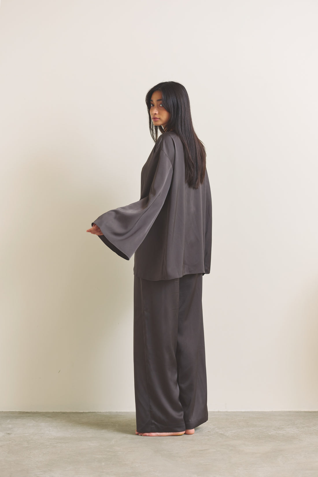 Soft Terra Satin Haori / 枯茶(brown)