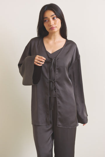 Soft Terra Satin Haori / 枯茶(brown)