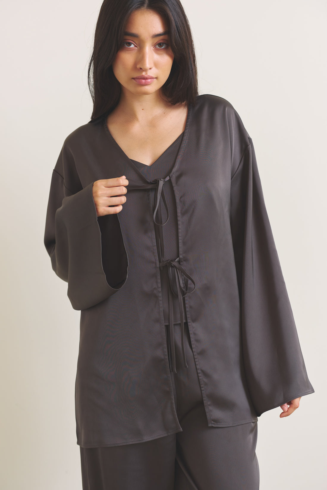 Soft Terra Satin Haori / 枯茶(brown)