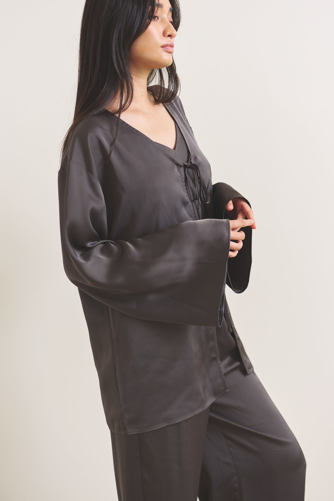Soft Terra Satin Haori / 枯茶(brown)