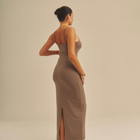 【9/27より発送】Aura Fit Padded Maxi Camisole Dress / 紫鼠(charcoal)