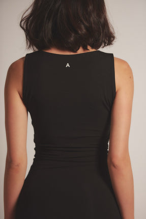 AuraFit Padded Tank Dress / 墨(black)