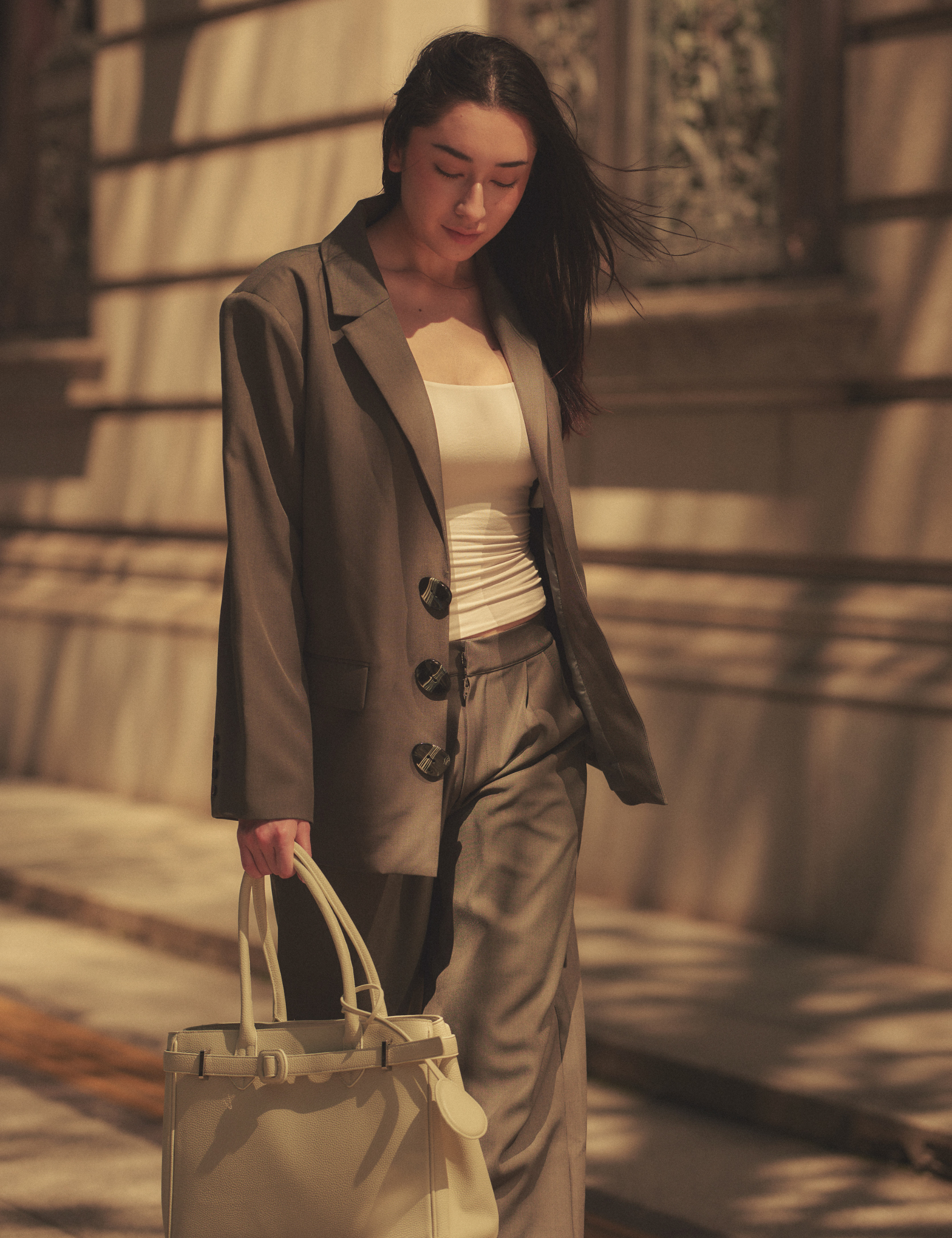 Urban Frame Stone Blazer / 薄墨(gray)