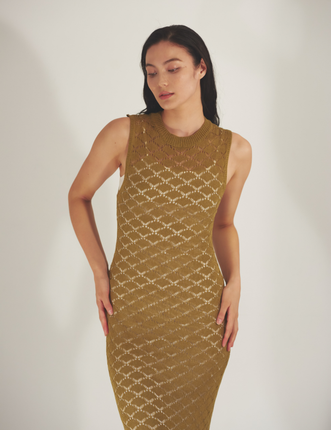 Ocean Breeze Elegant Knit Dress / 抹茶(matcha)