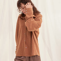 rich collared boyfriend shirt / 胡桃(light brown)