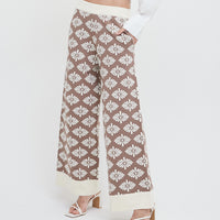 relaxing KIKU knit pants / 胡桃(light brown)