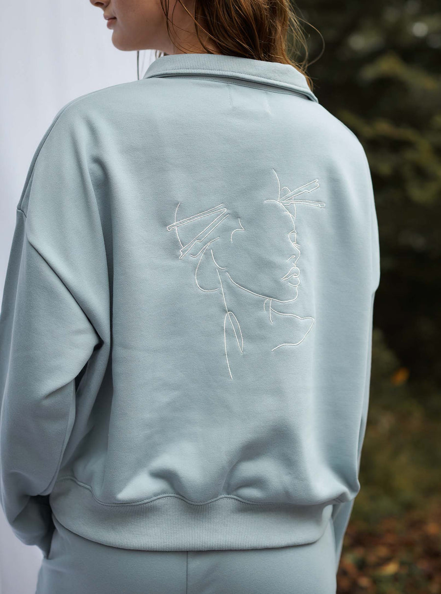 everyday half zip tracksuit / 薄花(light blue)