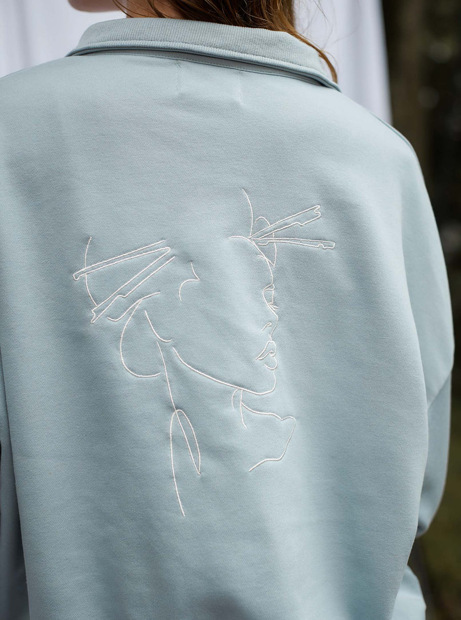 everyday half zip tracksuit / 薄花(light blue)