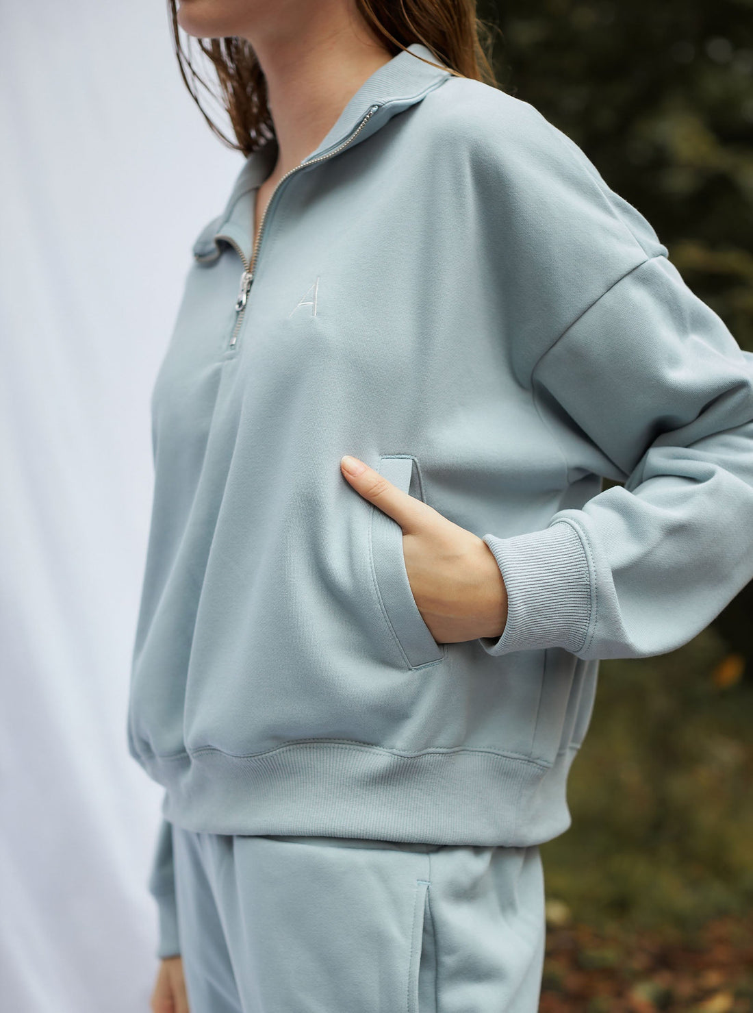 everyday half zip tracksuit / 薄花(light blue)