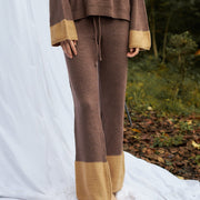 two-tone soft knit pants / 枯茶(brown)