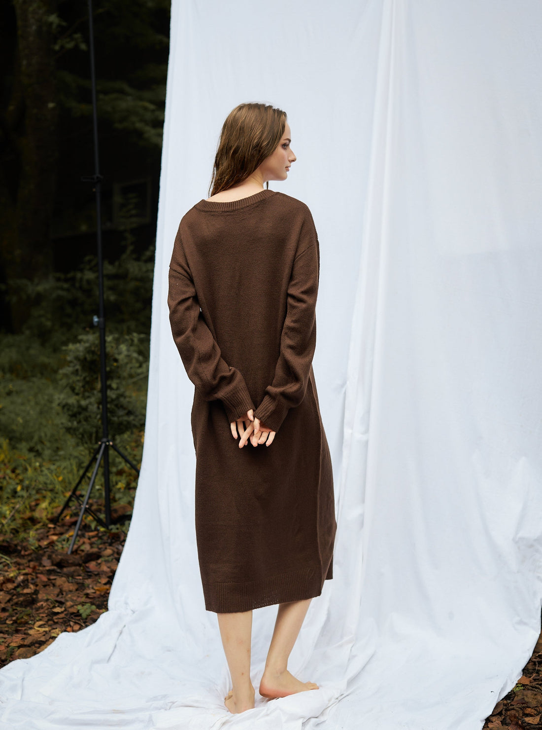 soft knit dress / 枯茶(brown)