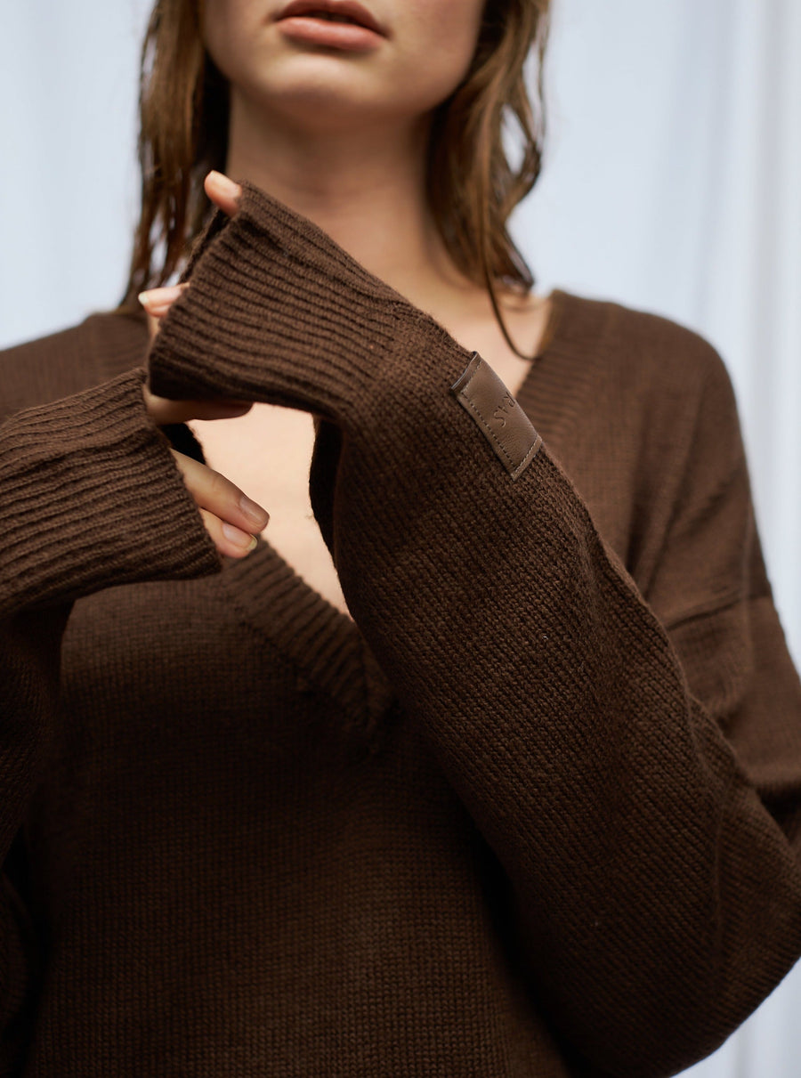 soft knit dress / 枯茶(brown)