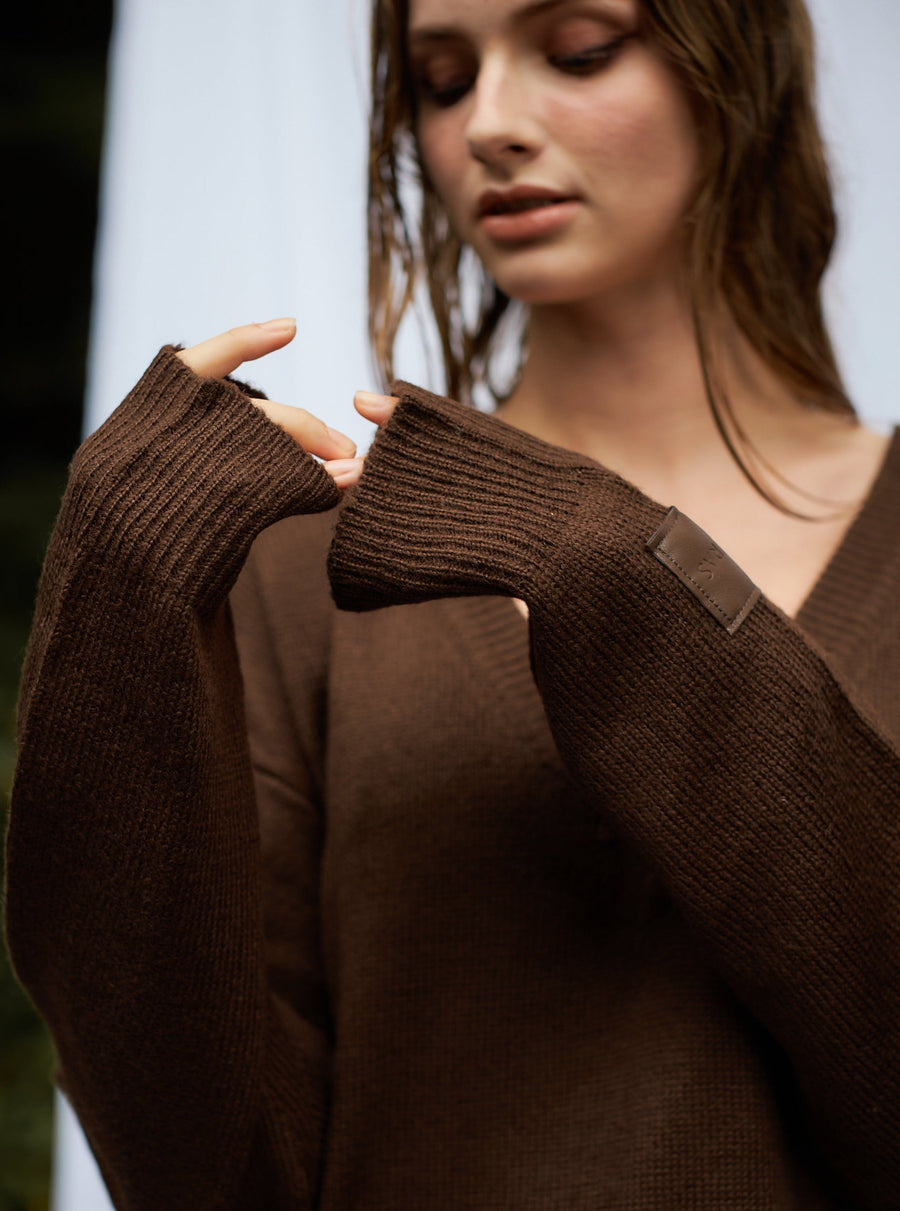 soft knit dress / 枯茶(brown)