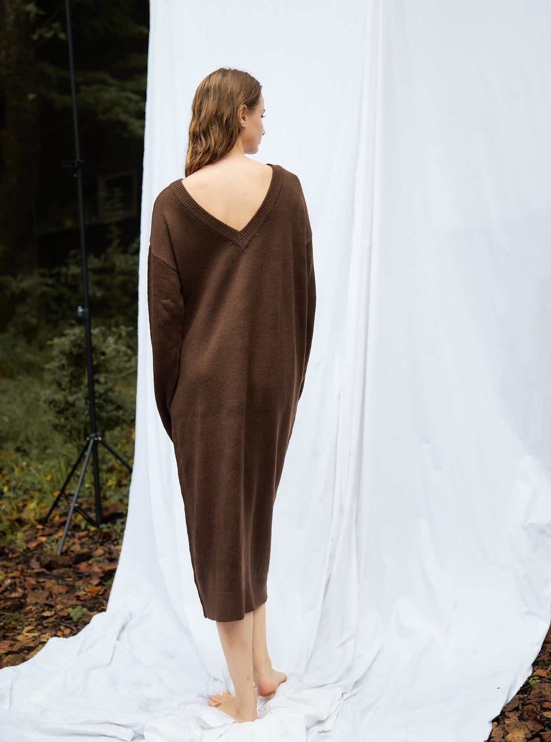 soft knit dress / 枯茶(brown)