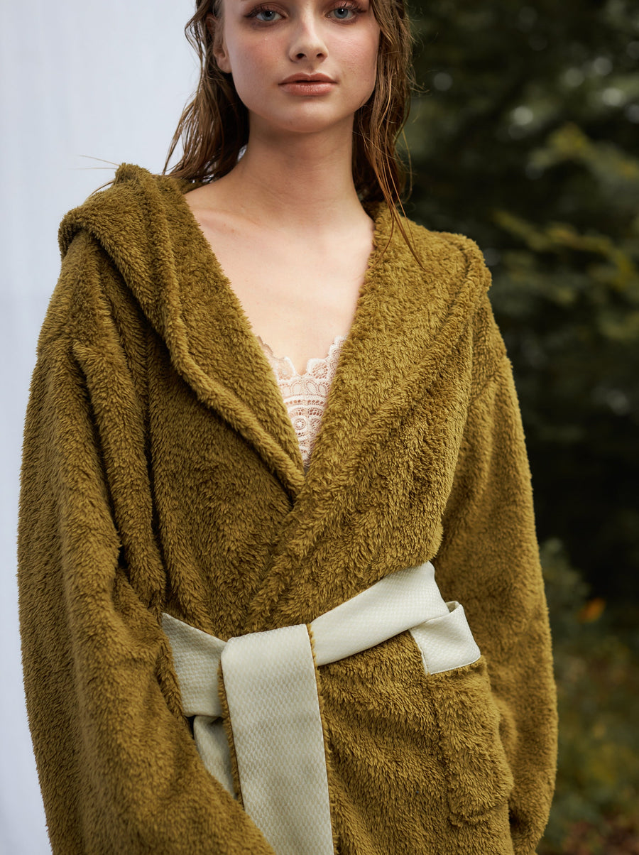 lightweight luxe fur robe