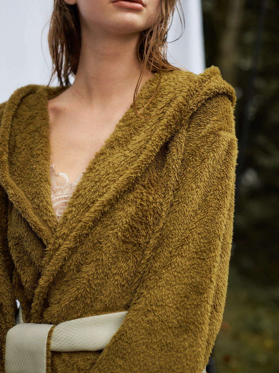 lightweight luxe fur robe