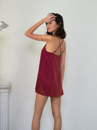 lace satin sleep slip dress