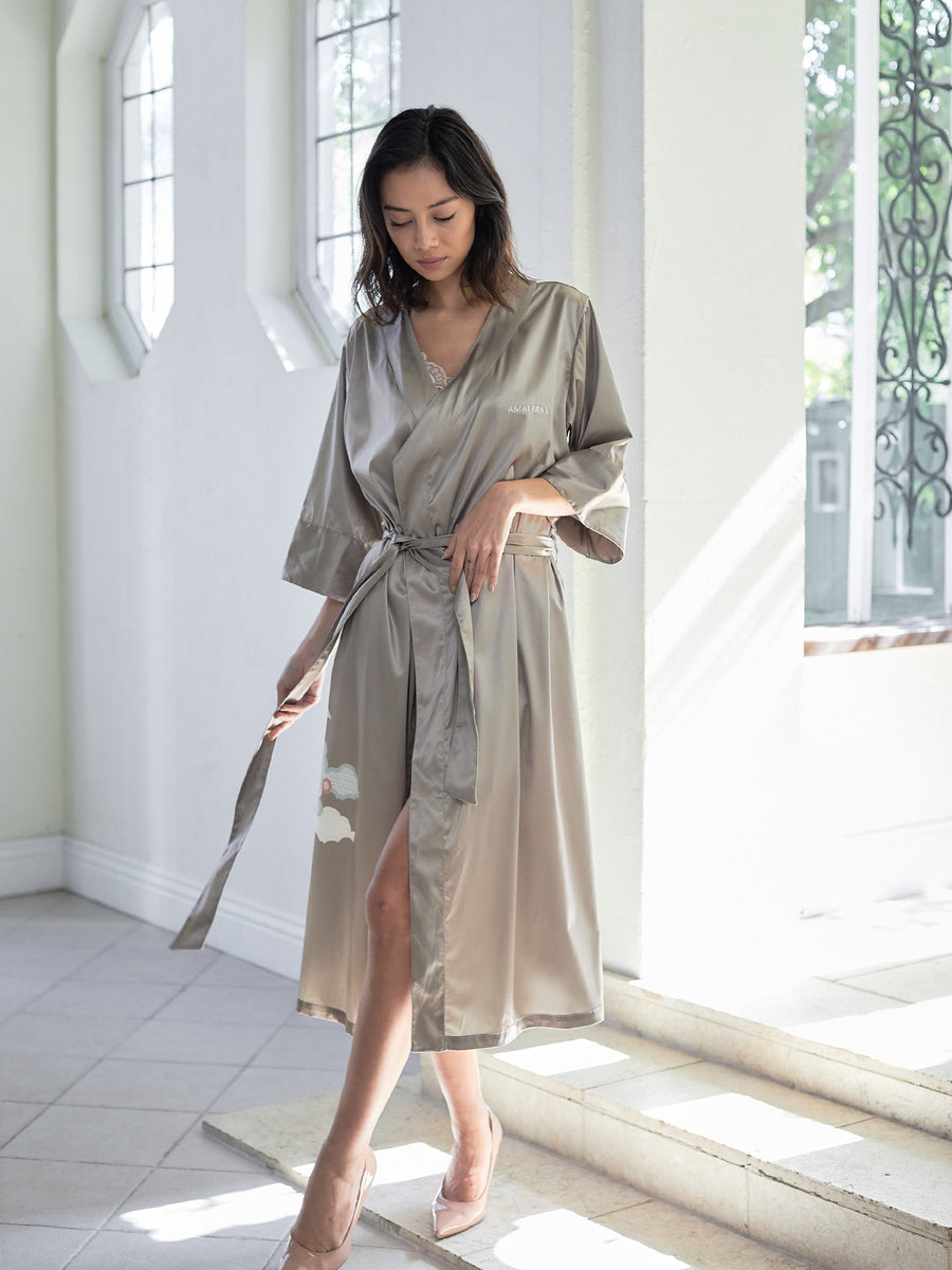 【予約商品】和柄  rich satin robe