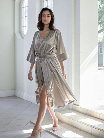 【予約商品】和柄  rich satin robe