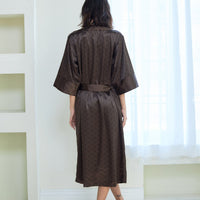 和柄  rich satin robe / 枯茶(brown)