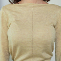 wool mix ultra light knit top / 花葉(yellow)