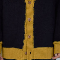 reversible V-neck knit cardigan