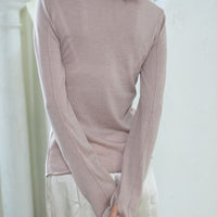 wool mix ultra light knit top / 薄桜(light pink)