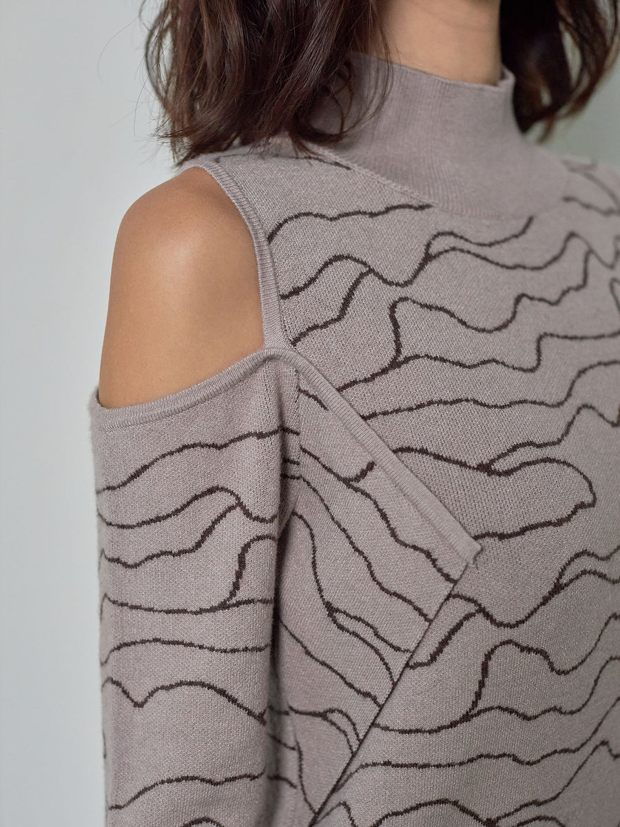 two way pattern knit onepiece