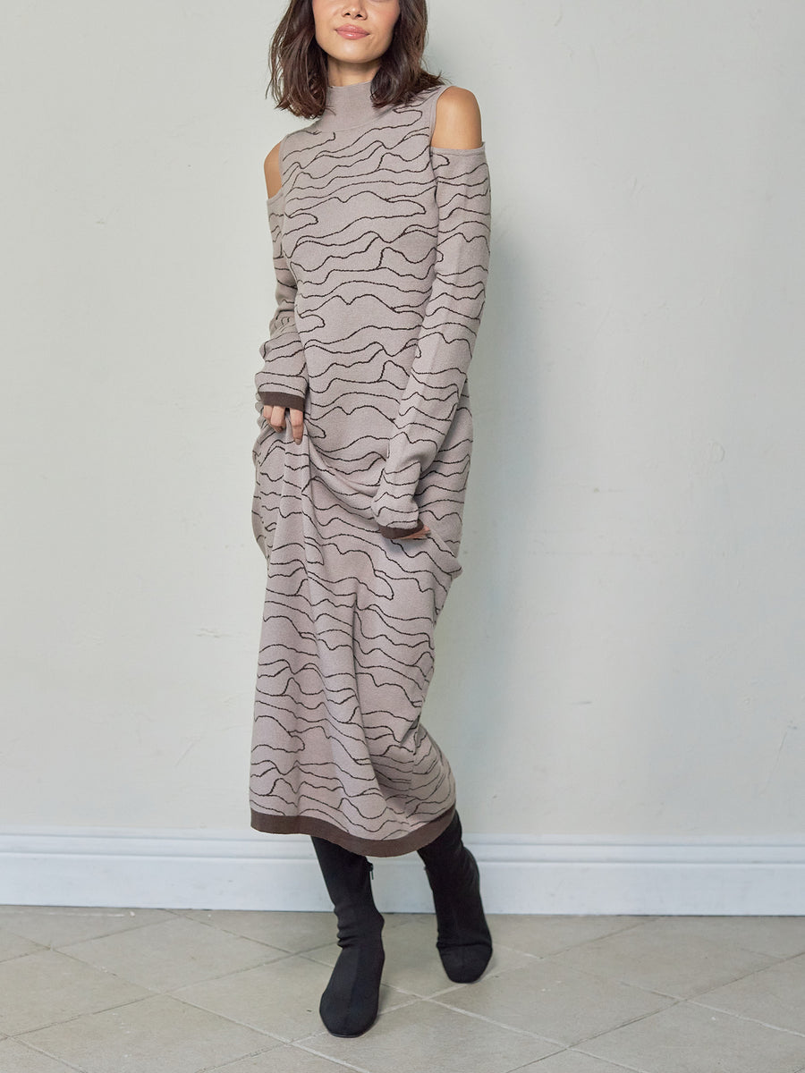 two way pattern knit onepiece