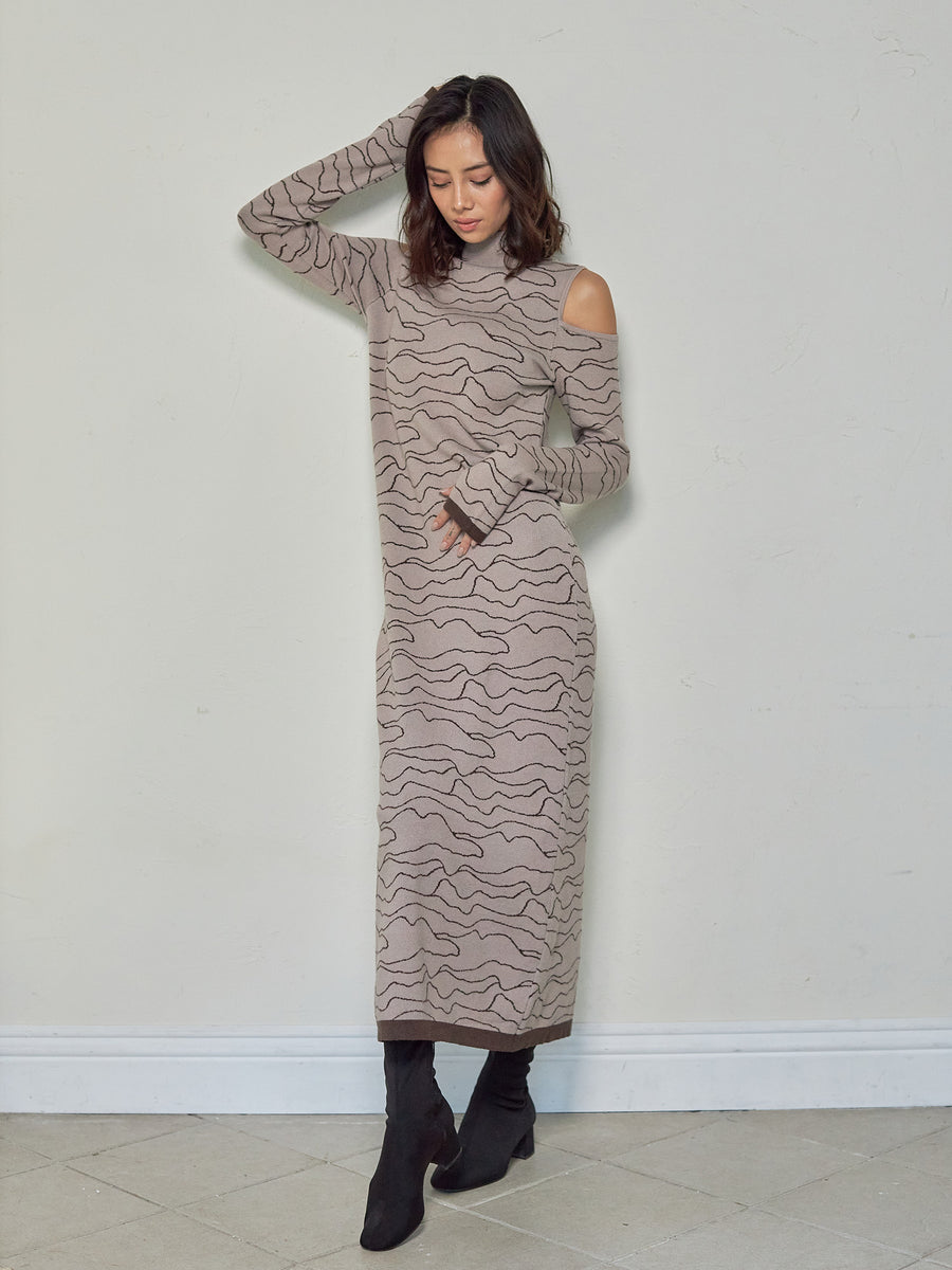 two way pattern knit onepiece