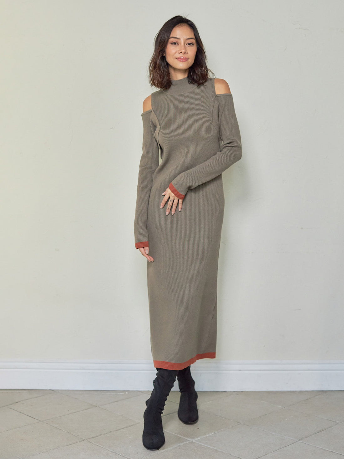 two way pattern knit onepiece
