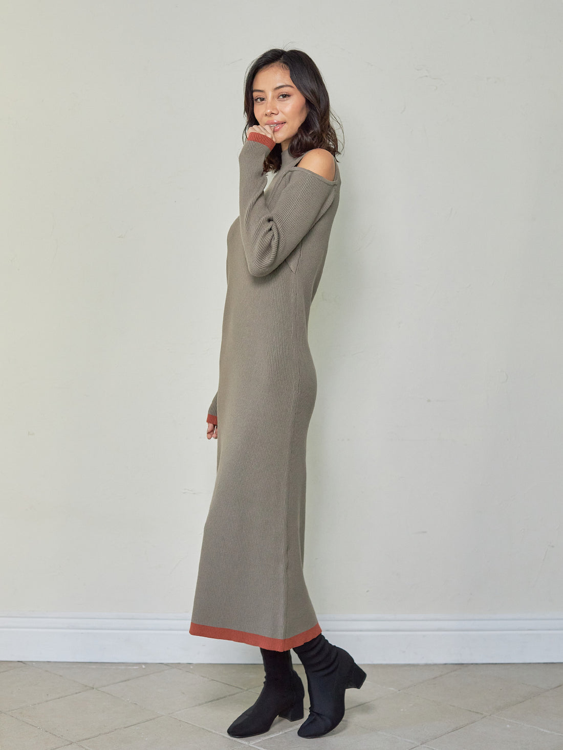 two way pattern knit onepiece