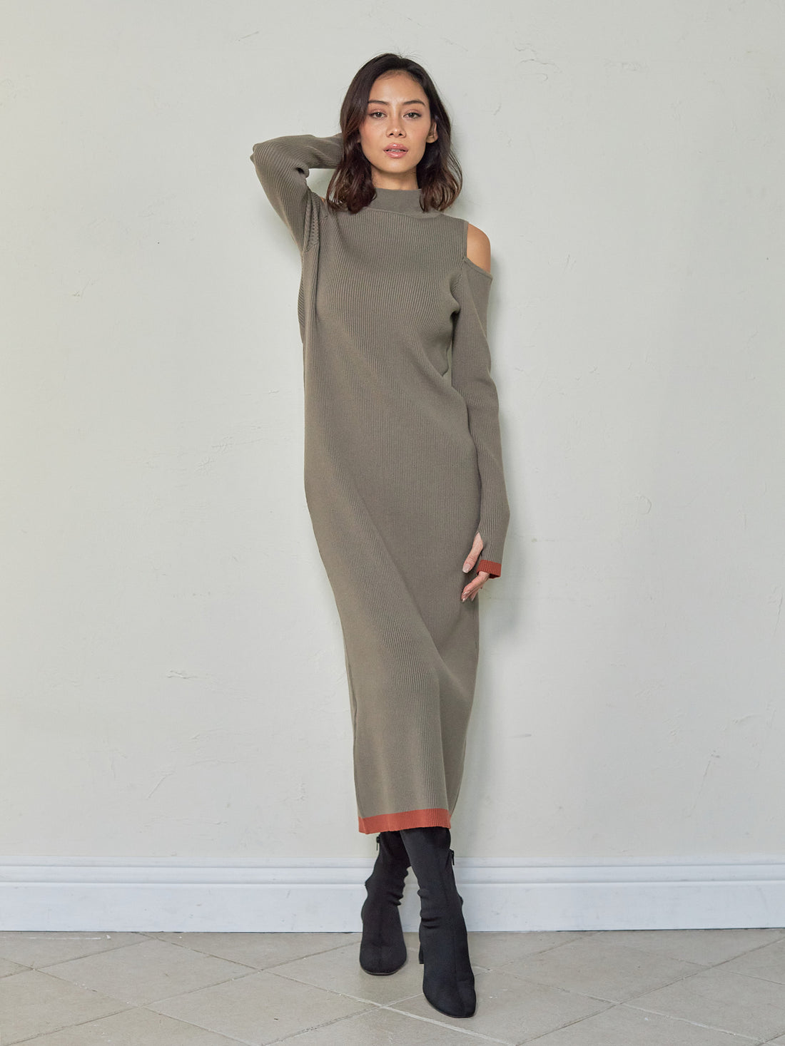 two way pattern knit onepiece