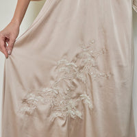 elegant satin pleated dress