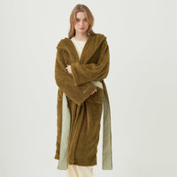 lightweight luxe fur robe / 松葉(khaki)