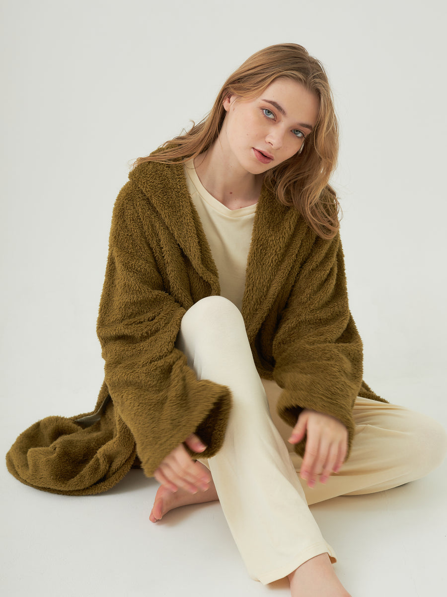 lightweight luxe fur robe